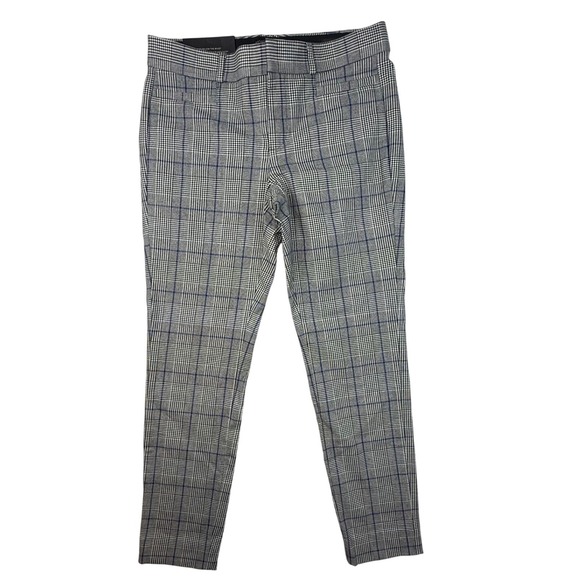 Banana Republic Pants - Banana Republic Sloan Skinny Fit Glen Plaid Pants Blue Gray Womens Size 2 NEW